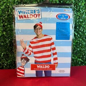 New Where’s Waldo Costume Adult Med Disguise Concert Event Cosplay Halloween